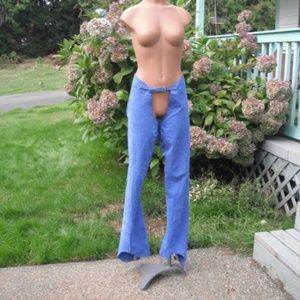 Vintage blue suede chaps
